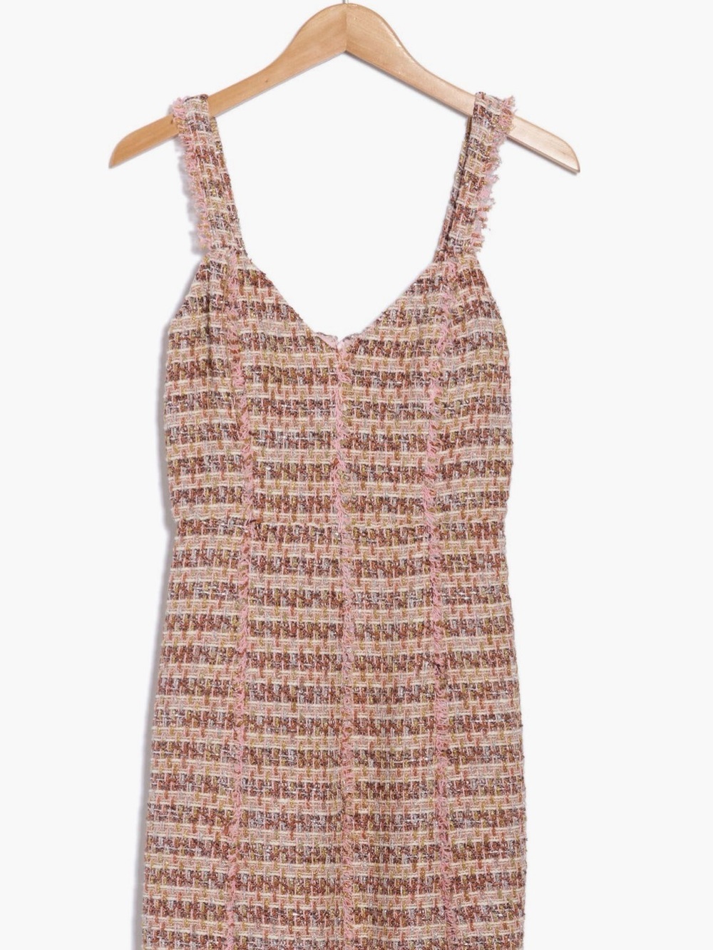 New with Tags. Ramy Brook Pink Multi-Tone Tweed Camisole Dress. Size 10